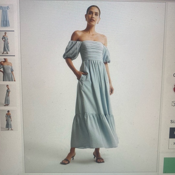 Abercrombie Blue Grey Chiffon Dress - Picture 3 of 4